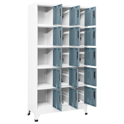 Locker Cabinet Light Grey and Dark Grey 90x40x180 cm Steel Payday Deals