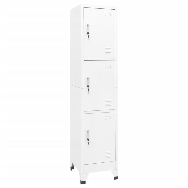 Locker Cabinet White 38x45x180 cm Steel Payday Deals