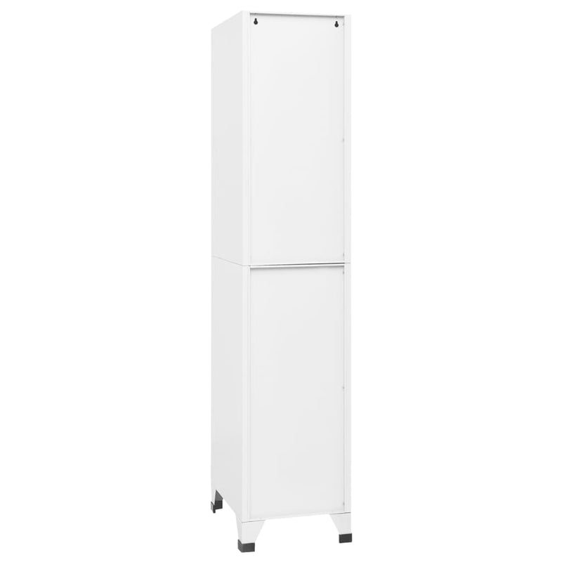 Locker Cabinet White 38x45x180 cm Steel Payday Deals