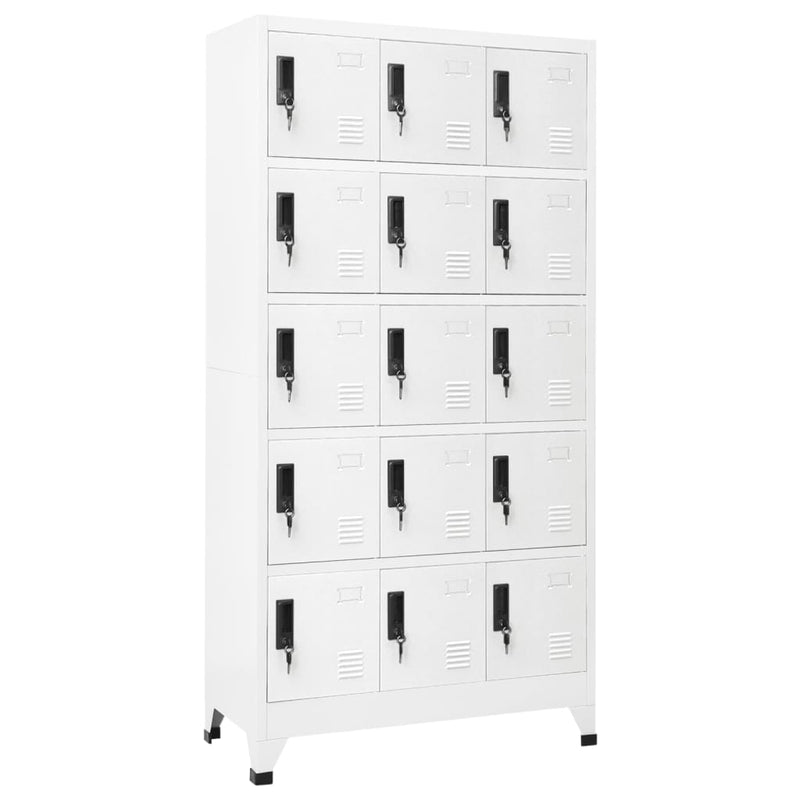 Locker Cabinet White 90x40x180 cm Steel Payday Deals