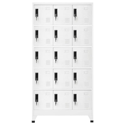 Locker Cabinet White 90x40x180 cm Steel Payday Deals