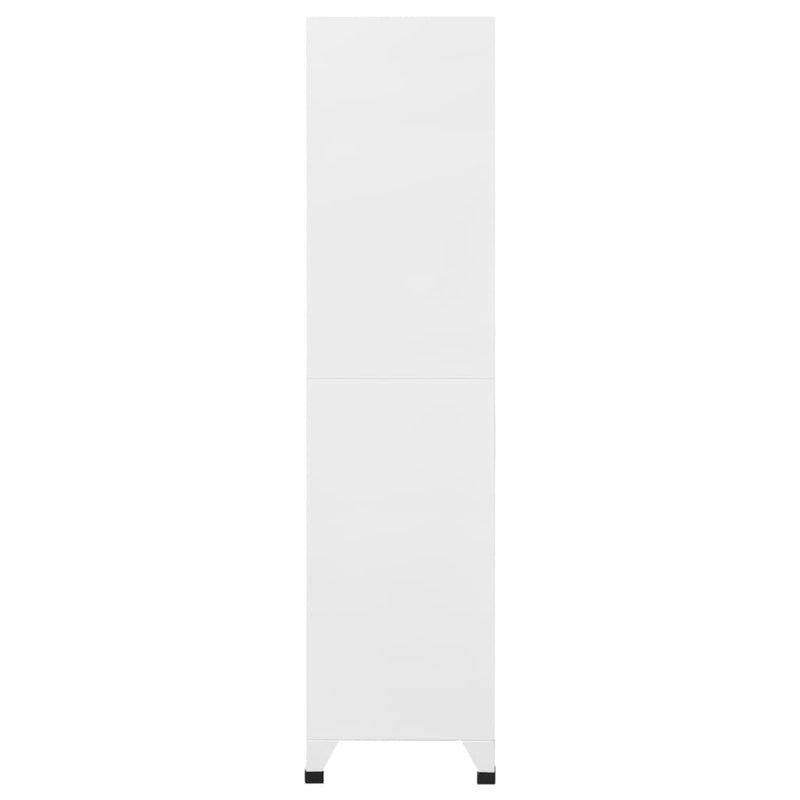 Locker Cabinet White 90x40x180 cm Steel Payday Deals