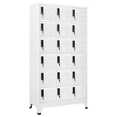 Locker Cabinet White 90x40x180 cm Steel