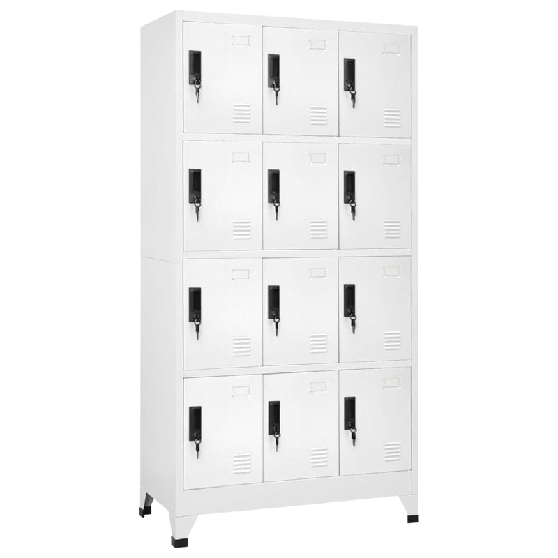 Locker Cabinet White 90x45x180 cm Steel Payday Deals