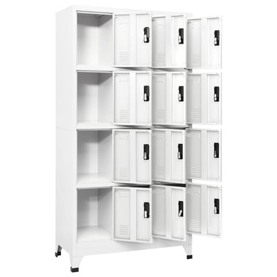 Locker Cabinet White 90x45x180 cm Steel Payday Deals