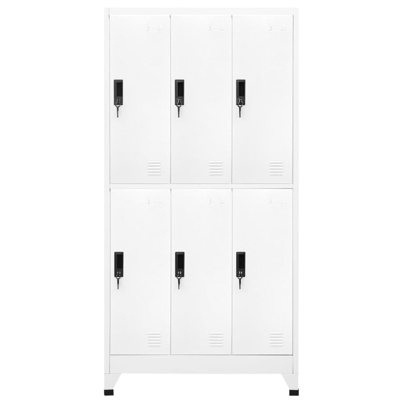 Locker Cabinet White 90x45x180 cm Steel Payday Deals