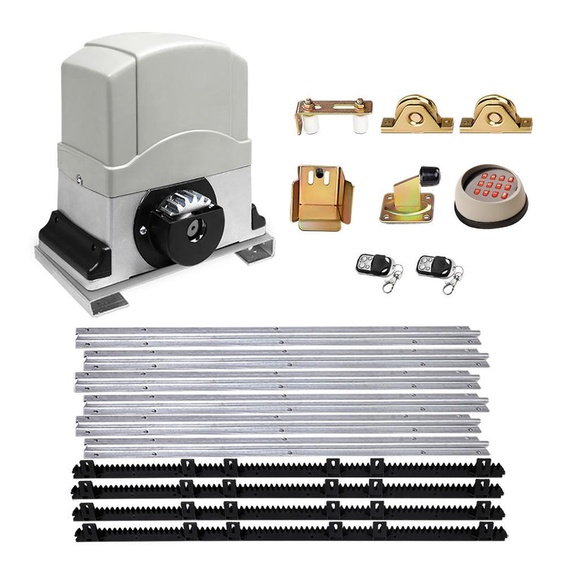 LockMaster Electric Sliding Gate Opener 1200KG With Remote Hardware Kit 4M Rail Payday Deals
