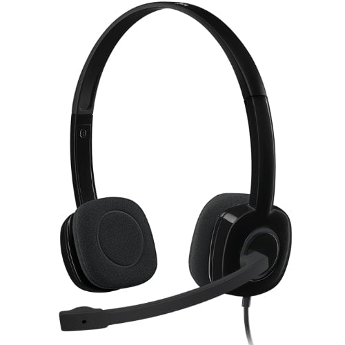 Logitech H151 Stereo Headset Light Weight Adjustable Headphone with Microphone 3.5mm jack In-line audio controls Noise-cancelling Payday Deals