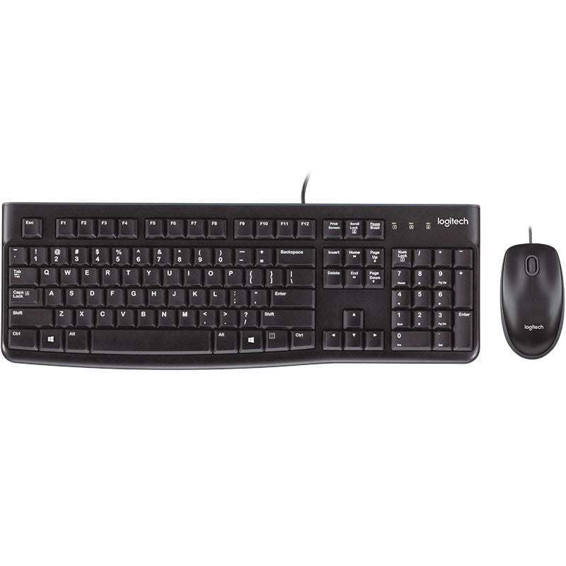 LOGITECH MK120 Keyboard & Mouse Combo Quiet typing and Spill resistant High-definition optical tracking Thin profile 3yr Payday Deals