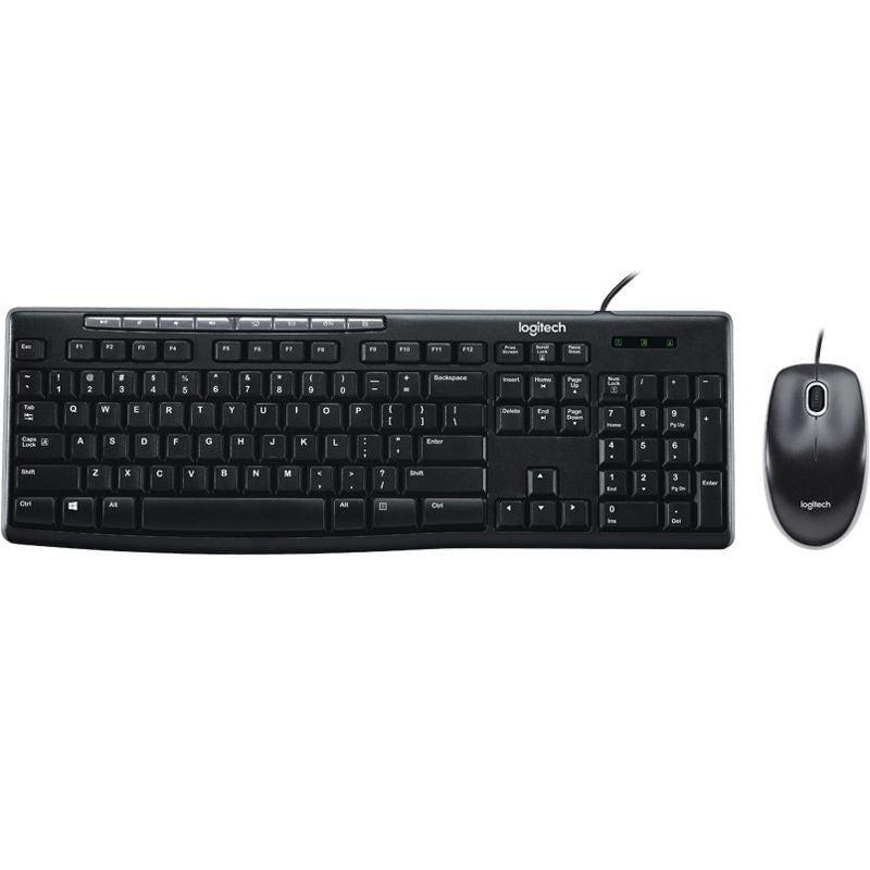 LOGITECH MK200 Media Keyboard and Mouse Combo 1000 DPI USB 2.0 Full-size Keyboard Thin profile Instant access to applications Payday Deals
