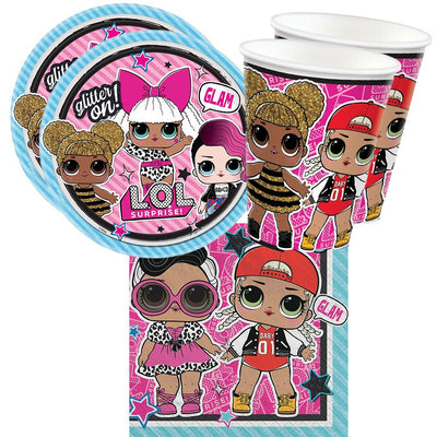 LOL Surprise Dolls Together 4EVA 16 Guest Tableware Party Pack