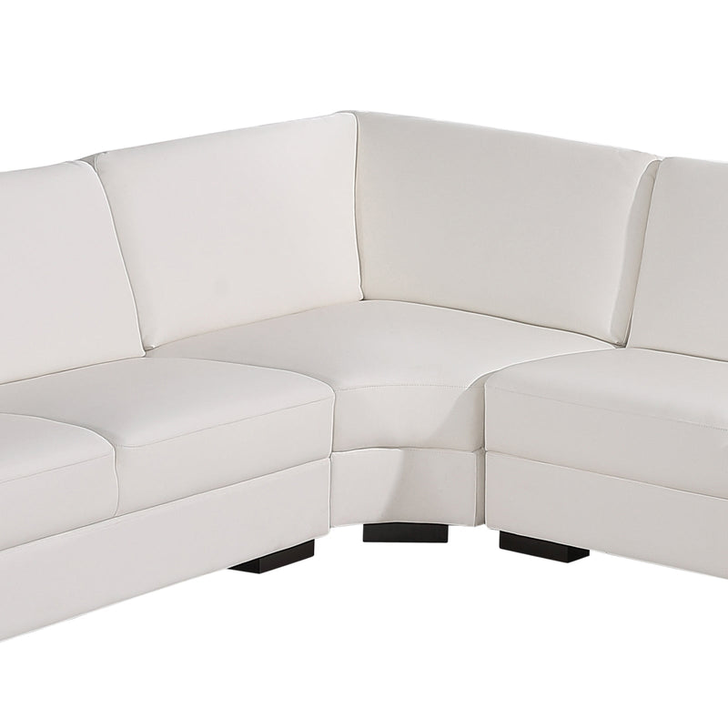 Lounge Set Luxurious 6 Seater Bonded Leather Corner Sofa Living Room Couch in White with Chaise Payday Deals