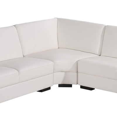 Lounge Set Luxurious 6 Seater Bonded Leather Corner Sofa Living Room Couch in White with Chaise Payday Deals