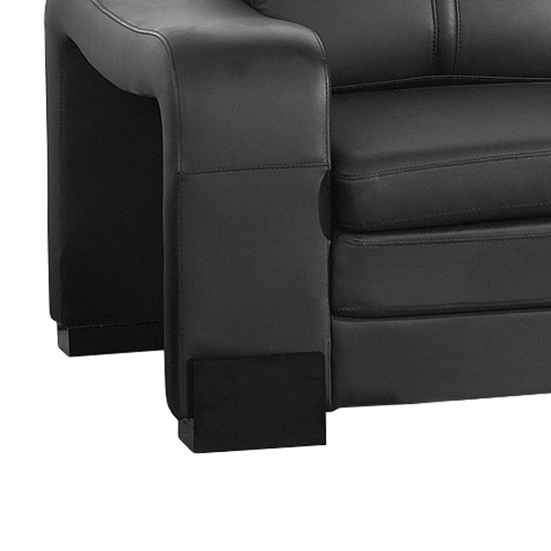 Lounge Set Luxurious 6 Seater Faux Leather Corner Sofa Living Room Couch in Black with 2x Ottomans Payday Deals