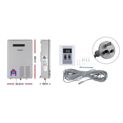 LPG Gas Water Heater 26L Home Instant Hot Outdoor Household Grey