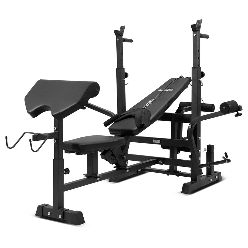 LSG GBN100 Multi Function Bench Press with 90kg Weight and Bar set Payday Deals