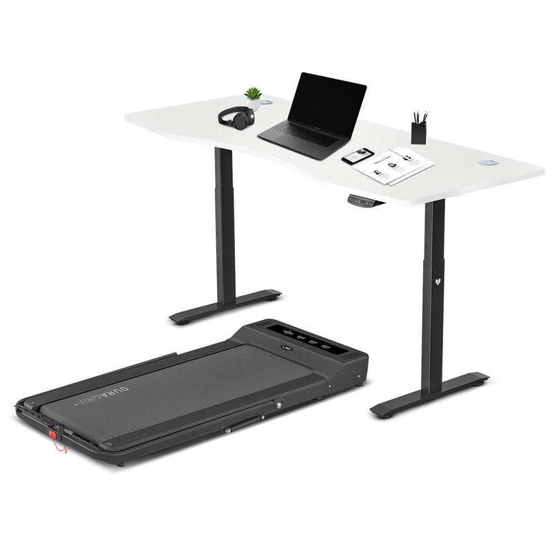 LSG Nimbus Walking Pad Treadmill + ErgoDesk Automatic Standing Desk 1800mm (White) Payday Deals
