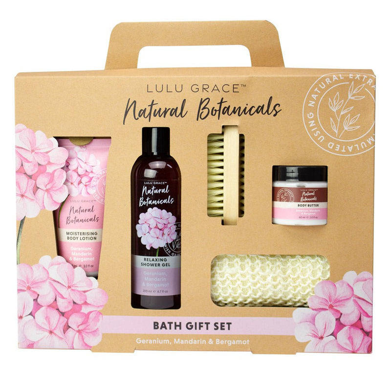 Lulu Grace Botanicals Gift Set Shower Gel Body Lotion Body Butter Nail Brush Payday Deals