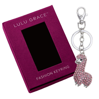 Lulu Grace Fashion Key Ring Gift Lobster Clasp Keychain Metal Pendant Llama