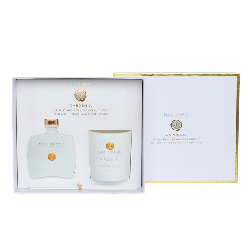Lulu Grace Private Collection Gift Set 100ml Diffuser and 200gm Candle Gardenia Payday Deals