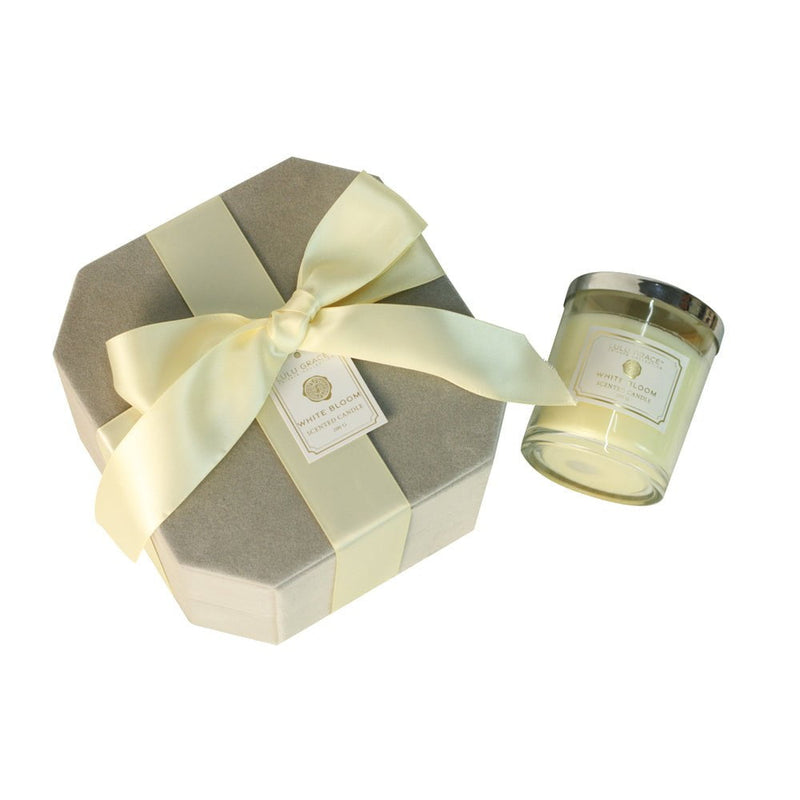 Lulu Grace Private Collection White Bloom Scented Candle 200gm Silver Gift Box Payday Deals