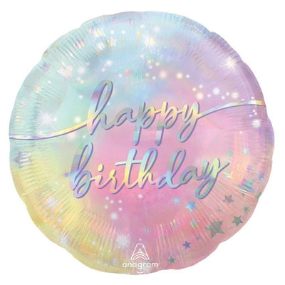 Luminous Happy Birthday Round Foil Balloon