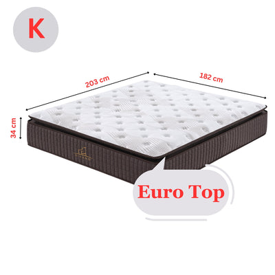 Luxe Dreams King Size 7 Zones Pocket Spring Premium Medium Feel 34cm Mattress Payday Deals