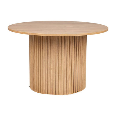 Luxe Ribbed Round Coffee Table Wooden Payday Deals