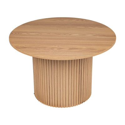 Luxe Ribbed Round Coffee Table Wooden Payday Deals