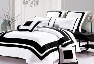 Luxton Queen Size Black and White Quilt Cover Set (3PCS)