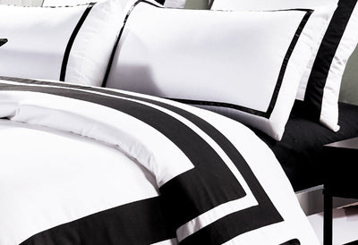 Luxton Queen Size Black and White Quilt Cover Set (3PCS) Payday Deals
