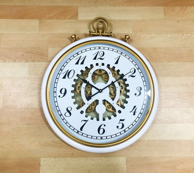 Rotary Gears Metal Clock With Hook