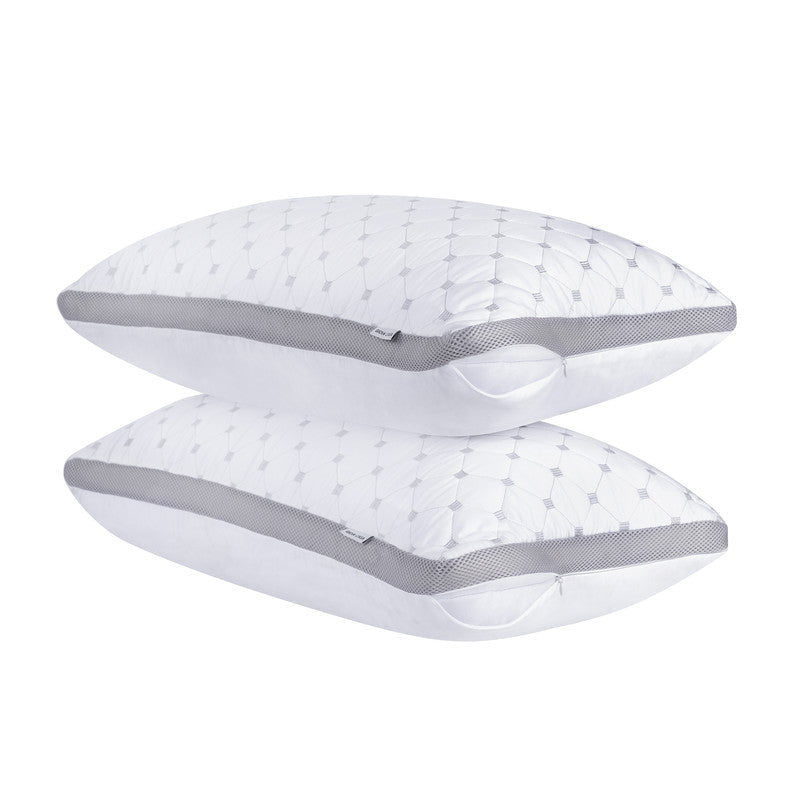 Luxury Bamboo Cooling Twin pack plush down-like pillows with 2 bonus quilted waterproof pillow protectors Payday Deals