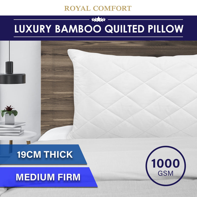 Luxury - Bamboo Quilted Pillow - Single Pack Payday Deals