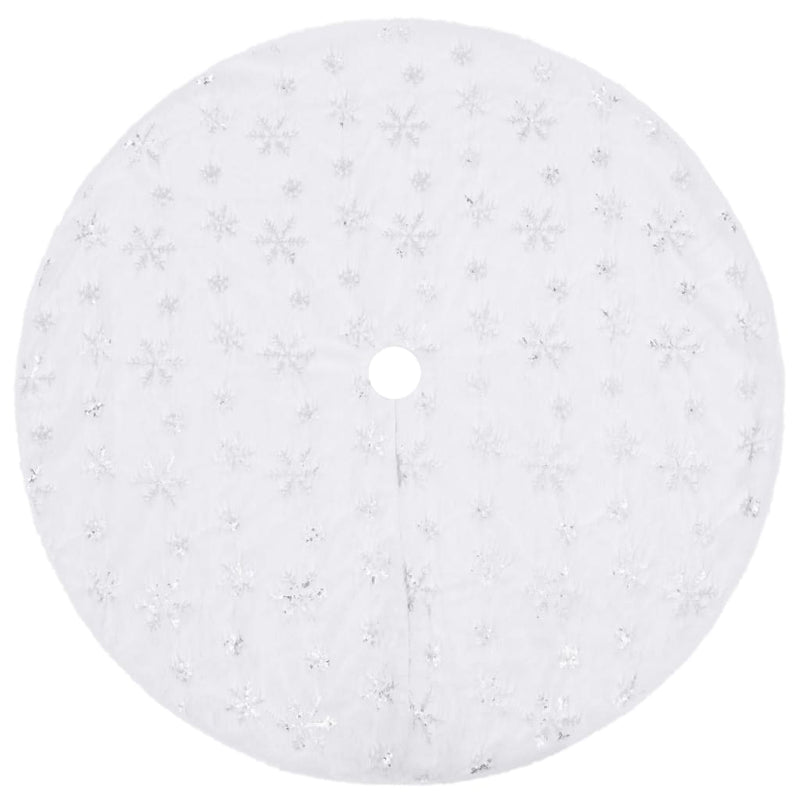 Luxury Christmas Tree Skirt White 122 cm Faux Fur Payday Deals
