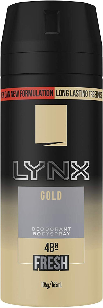Lynx 165mL Gold Deodorant Body Spray up to 48H Long Lasting Freshness Payday Deals