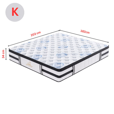 Majestic Rest King Size 7 Zones Luxury Premium Firm Pocket Spring 34cm Mattress Payday Deals