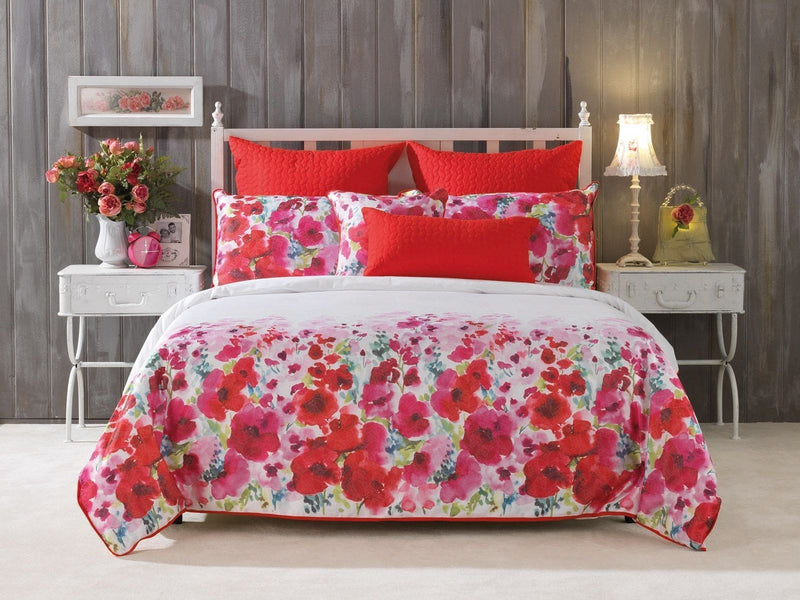 Makayla Red Double Quilt Cover