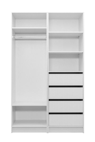 MALMO THREE SHELF/FOUR DRAWER WALK IN WARDROBE - VJ PANEL Payday Deals