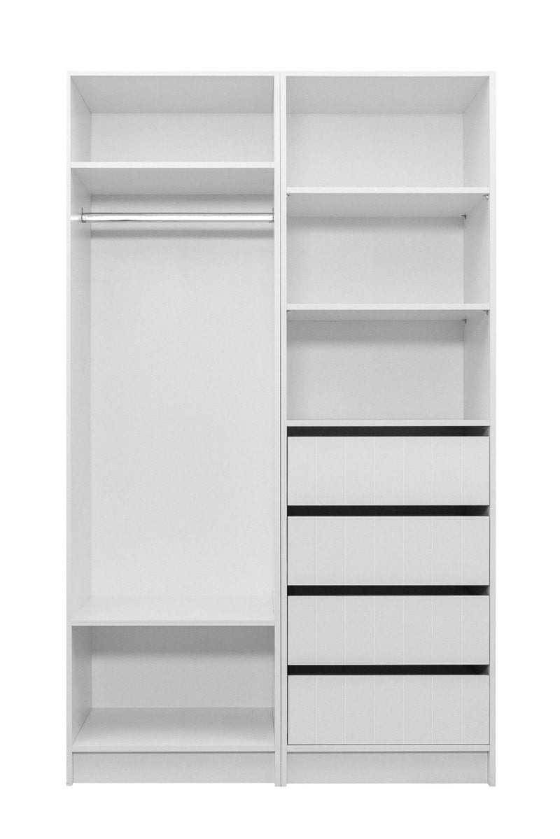 MALMO THREE SHELF/FOUR DRAWER WALK IN WARDROBE - VJ PANEL Payday Deals