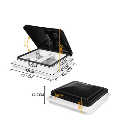 Manan Caravan RV Roof Vent Fan 12V Shower Hatch 355x355mm Flyscreen Motor Home Payday Deals