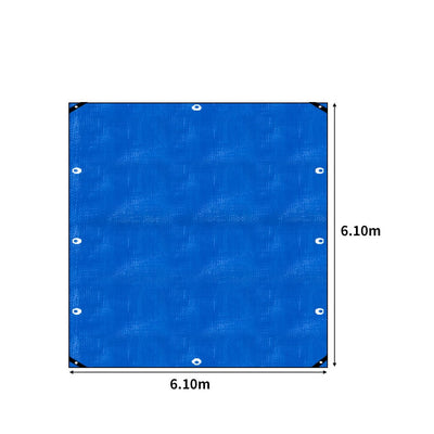 Manan Heavy Duty Tarps Tarpaulin Shelter Camping Tent Cover Waterproof 6.1x6.1m Payday Deals