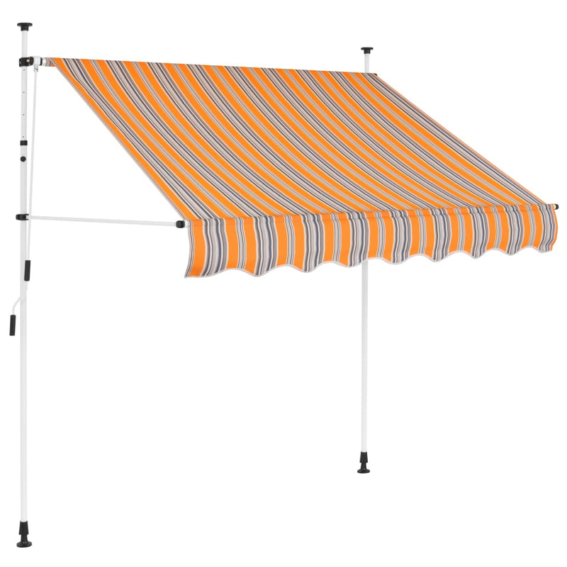 Manual Retractable Awning 200 cm Yellow and Blue Stripes Payday Deals