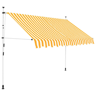 Manual Retractable Awning 300 cm Orange and White Stripes Payday Deals