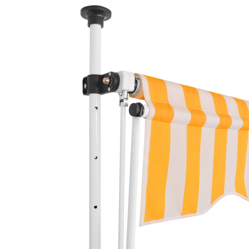 Manual Retractable Awning 300 cm Orange and White Stripes Payday Deals