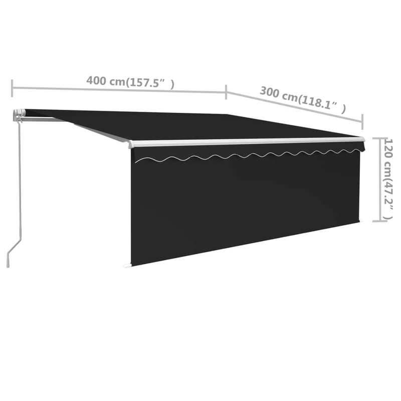 Manual Retractable Awning with Blind 4x3m Anthracite Payday Deals