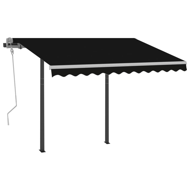 Manual Retractable Awning with LED 3.5x2.5 m Anthracite Payday Deals