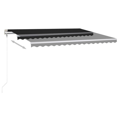 Manual Retractable Awning with LED 400x300 cm Anthracite Payday Deals