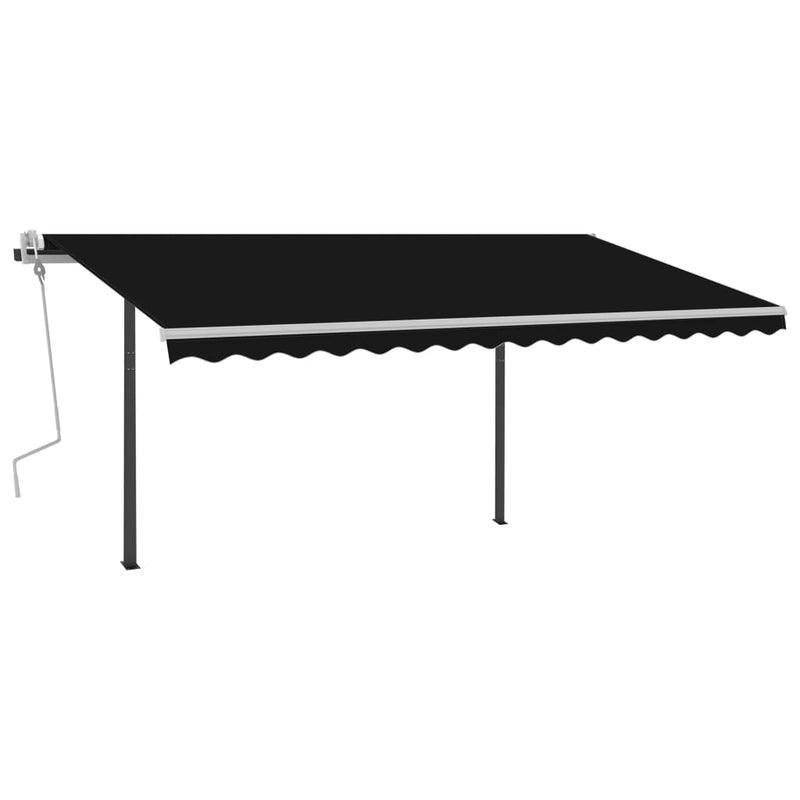 Manual Retractable Awning with LED 4x3 m Anthracite Payday Deals