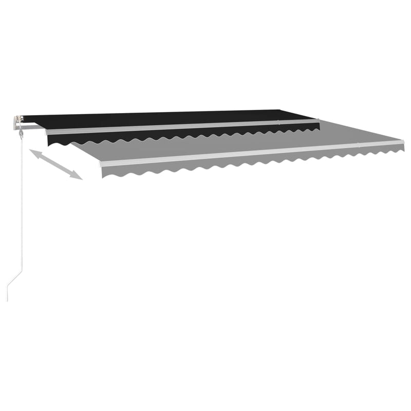 Manual Retractable Awning with LED 5x3 m Anthracite Payday Deals